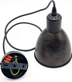 Brilagi - Lustră LED RIDDY pe cablu, 1xE27/60W/230V, cupru/patină