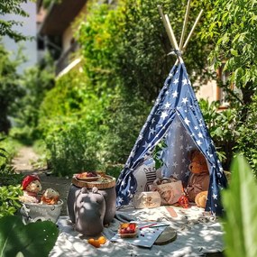 Cort pentru copii TeePee, albastru, 103x160 cm