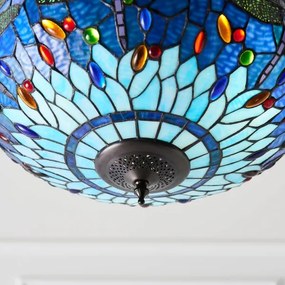 Endon 64075 - Lustru Tiffany DRAGONFLY suspendat pe lanț, 3xE27/60W/230V, Ø 41 cm