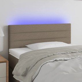 3121730 vidaXL Tăblie de pat cu LED, gri taupe, 80x5x78/88 cm, textil