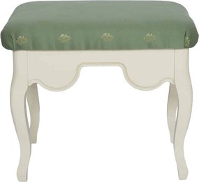 Taburet lemn masiv alb antic Casandra, 53 × 40 × 46 cm