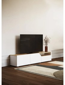 Comodă TV albă/cu aspect de lemn de stejar 180x38 cm Verone - TemaHome