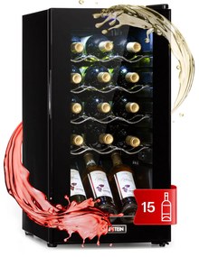 Shiraz 15 Slim Uno, frigider pentru vin, 44 l, tactil, 135 W, 5 - 18 °C, negru
