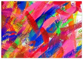 Tablou pe sticlă - Abstract colorat (70x50 cm)