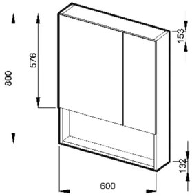 Dulap cu oglindă cu raft JIKA H4532410383041 LYRA 80x60 cm alb