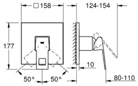 Baterie dus Grohe Eurocube incastrata pentru corp ingropat, crom