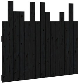 824787 vidaXL Tăblie de pat pentru perete, negru, 95,5x3x80 cm lemn masiv pin