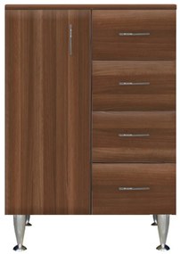 Dulap jos Bianca Plus 60 cu 1 ușă, 4 sertare, culoare Aida nuc, stânga