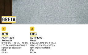 Aplica LED de exterior design modern ambiental IP54 GRETA alba