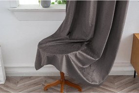 Draperie opaca DUNES VELVET 140x250 cm, gri inchis Agatat: Inele metalice