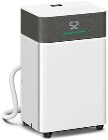 HOMCOM Dezumidificator de aer 20 L/zi, dezumidificator silențios, rezervor apă 4,5 L, 30,5x23,5x49,5cm, alb | Aosom Romania