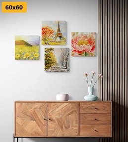 Set tablouri pictură în ulei în design romantic