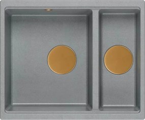 Chiuveta compozit sub blat Quadron Logan 150 gri - cupru 56x46 cm