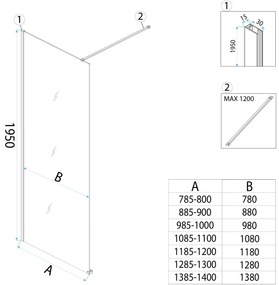 Paravan de dus Rea Flexi Brown / Brush Gold 100