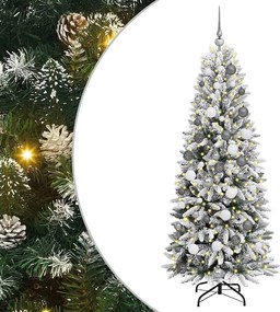 vidaXL Brad de Crăciun artificial cu 300 LED cu suport Alb 180 cm