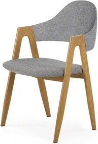 Scaun K344, gri/stejar, stofa clasica/metal, 53X51X80 CM
