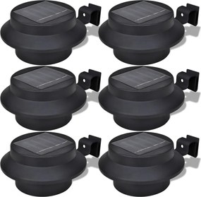 vidaXL Lampă solară pentru exterior 6 pcs Lumină pentru gard Neagră