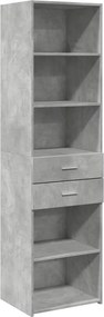 vidaXL Dulap înalt, gri beton, 50x42,5x185 cm, lemn prelucrat