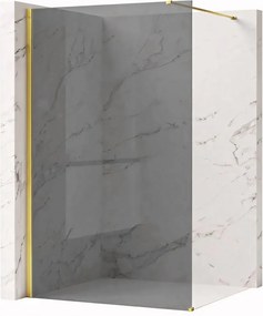 Paravan de dus fumuriu Rea Flexi Grey 80 cm auriu