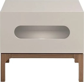 Noptiera design modern cu iluminare interioara Gray and Walnut