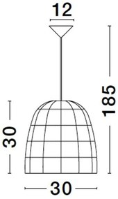 Lustra / Pendul modern design natural ratan MARLO D-30cm
