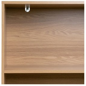 Bibliotecă în culoare naturală cu aspect de lemn de stejar 80x172x40 cm Elia – Casa Selección