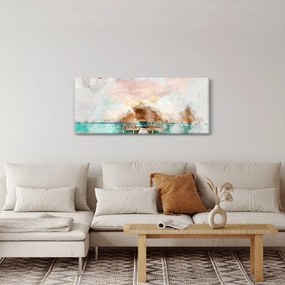 Tablou - Maldive, debarcader din lemn (120x50 cm)
