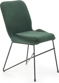Scaun K454, verde/negru, stofa catifelata/metal, 46x55x83 cm