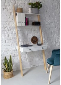 Suport cu blat tip birou și sertar Ragaba Leno, alb