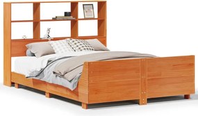 vidaXL Cadru pat fără saltea, maro ceruit, 120x190 cm, lemn masiv pin