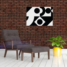 Tablou pe sticlă - Abstracție geometrică N⁰1 (70x50 cm)