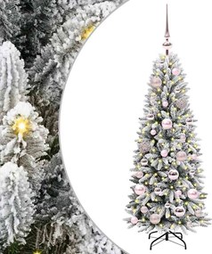 vidaXL Brad de Crăciun artificial cu 150 LED cu suport Alb 120 cm