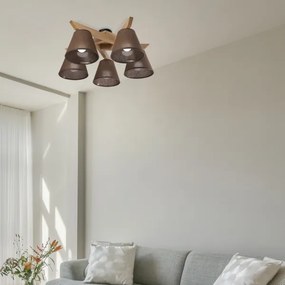 Lustră aplicată Brilagi ANTHONY 5xE14/40W/230V stejar/maro