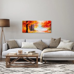 Tablou - Pictura, toamna colorată (120x50 cm)