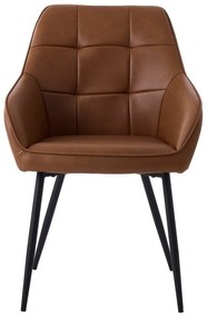 Set de scaune de sufragerie maro cu cotiere 2 buc. tapițat Nolan Square – Unique Furniture