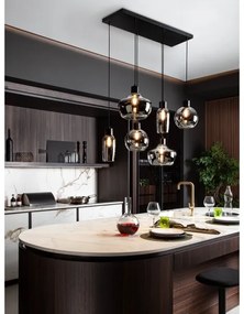 Lustră pe cablu Redo 01-4047 ATLANTIS 6xE27/42W/230V negru