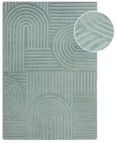 Covor din lână Flair Rugs Zen Garden 120 x 170 cm, turcoaz