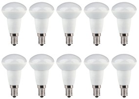 Set 10 Buc - Bec Led Ecoplanet reflector R50, E14, 5W (40W), 450LM, F, lumina rece 6500K, Mat Lumina rece - 6500K, 10 buc