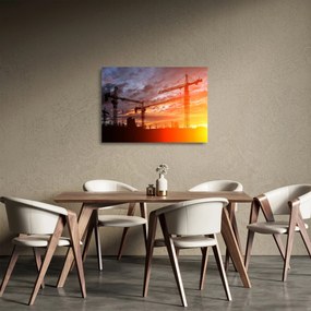 Tablou pe sticlă - Șantier de construcții (70x50 cm)