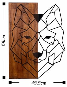 Accesoriu decorativ de perete din lemn Wolf1