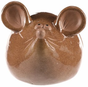 Decorațiune ceramică Șoarece, 17 x 14 x 14 cm,maro, 17 cm