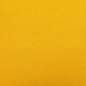 Taburet, galben mustar, 60x60x39 cm, catifea Galben