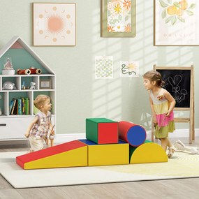 HOMCOM Set Construcții Moi pentru Copii 1-3 Ani cu 5 Blocuri, Multicolor | Aosom Romania
