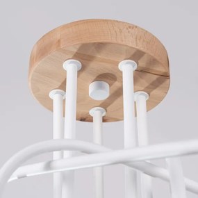 Lustră aplicată Sollux SL.1475 EMBER 5xE27/15W/230V alb/bej/fag