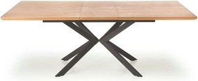 Masa extensibila LEGARTO, stejar/negru, 160/200x90x76 cm