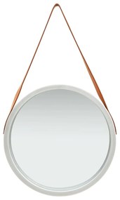 Oglinda de perete cu o curea, 50 cm, argintiu 1, Argintiu,    50 cm