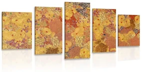 Tablou 5-piese abstract în stilul lui G. Klimt