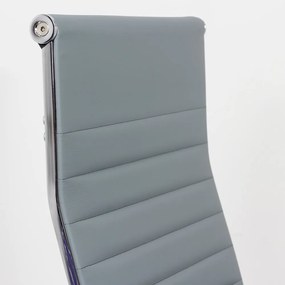 Scaun birou din piele ecologică și baza metalică OFF 319 gri