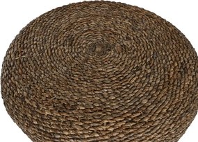 Măsuță de cafea rotundă din fibre naturale, natur și negru, cu împletitură în spirală, finisaj natural, 46 x 119 cm, „Lunaria” – Ethnic Collections