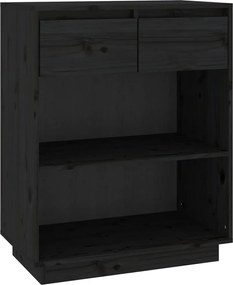vidaXL Dulap consolă, negru, 60x34x75 cm, lemn masiv de pin
